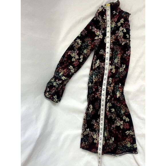 Ella Moss Girls Floral Print Velvet Dress Size 10 Girls Cute Girly Smocked Waist - Picture 10 of 10